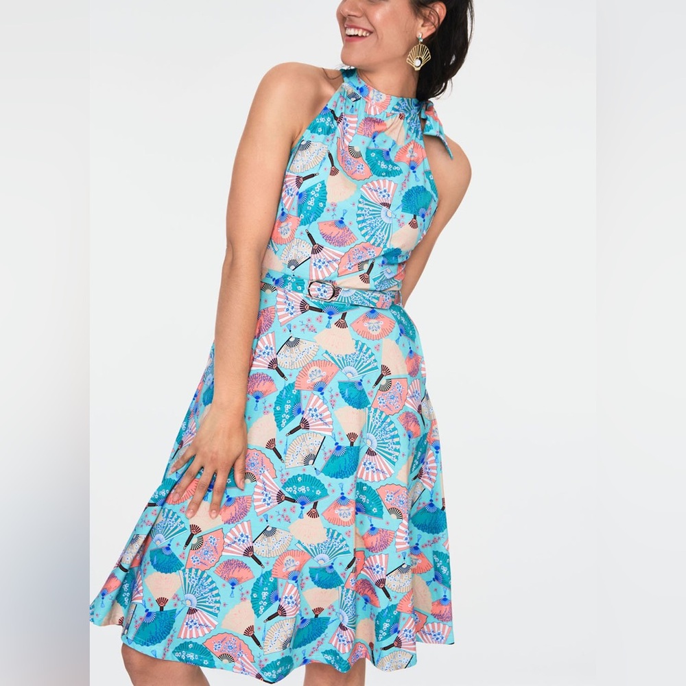 Voodoo Vixen Bonnie Fan Print Dress